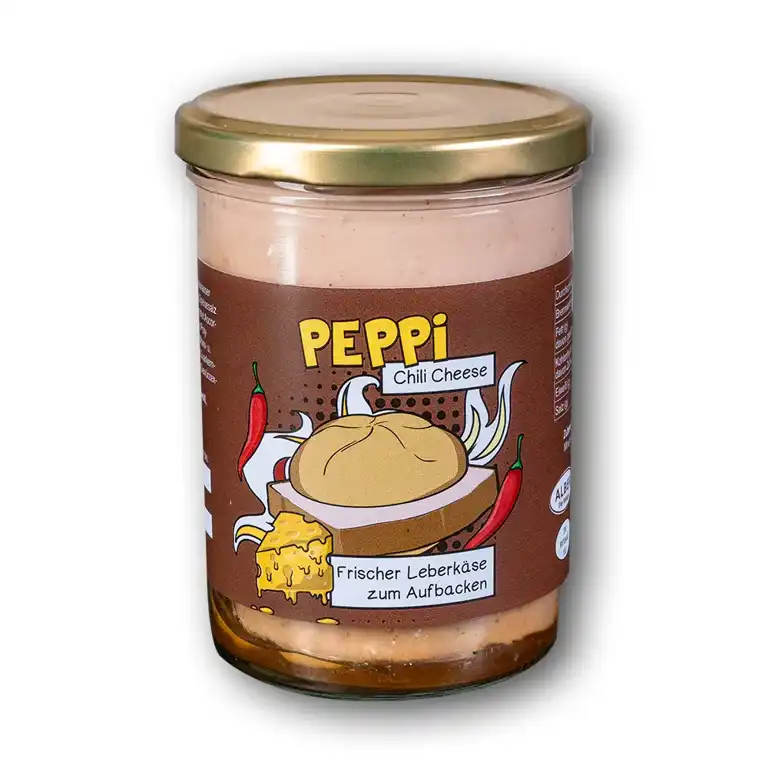 Peppi CHILI CHEESE - Leberkäse 390g im Glas