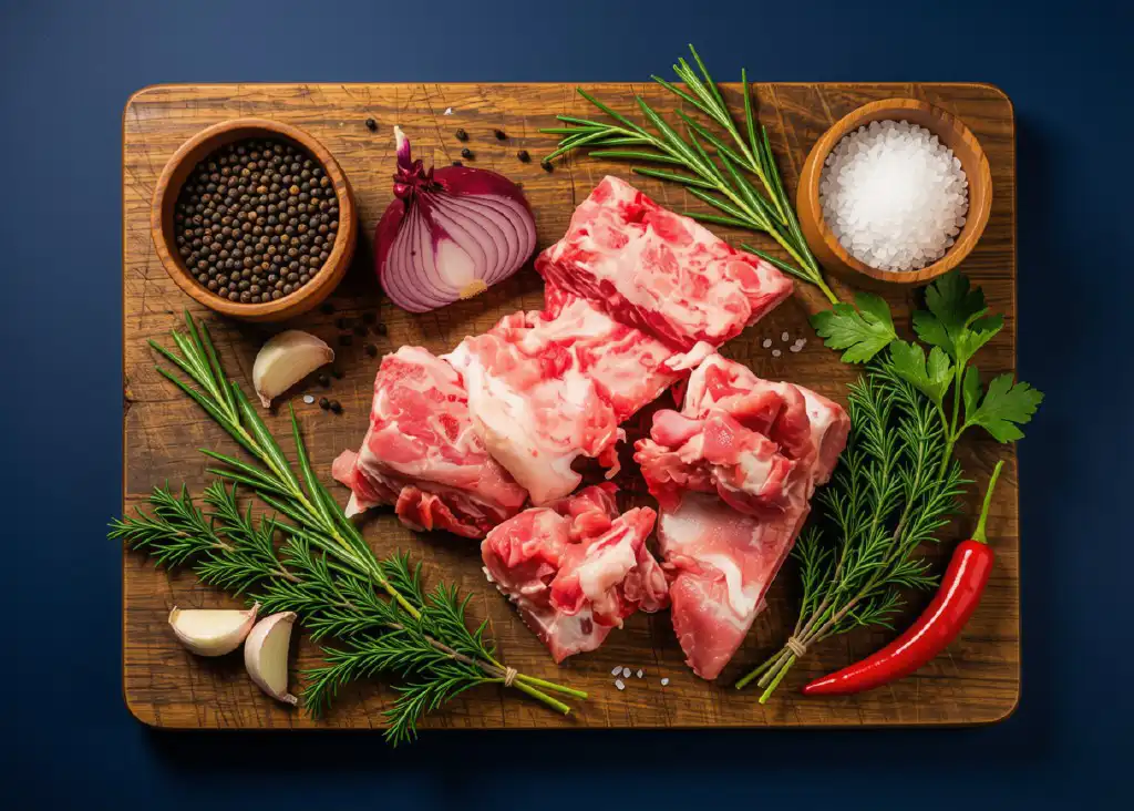 Schweinefleischknochen