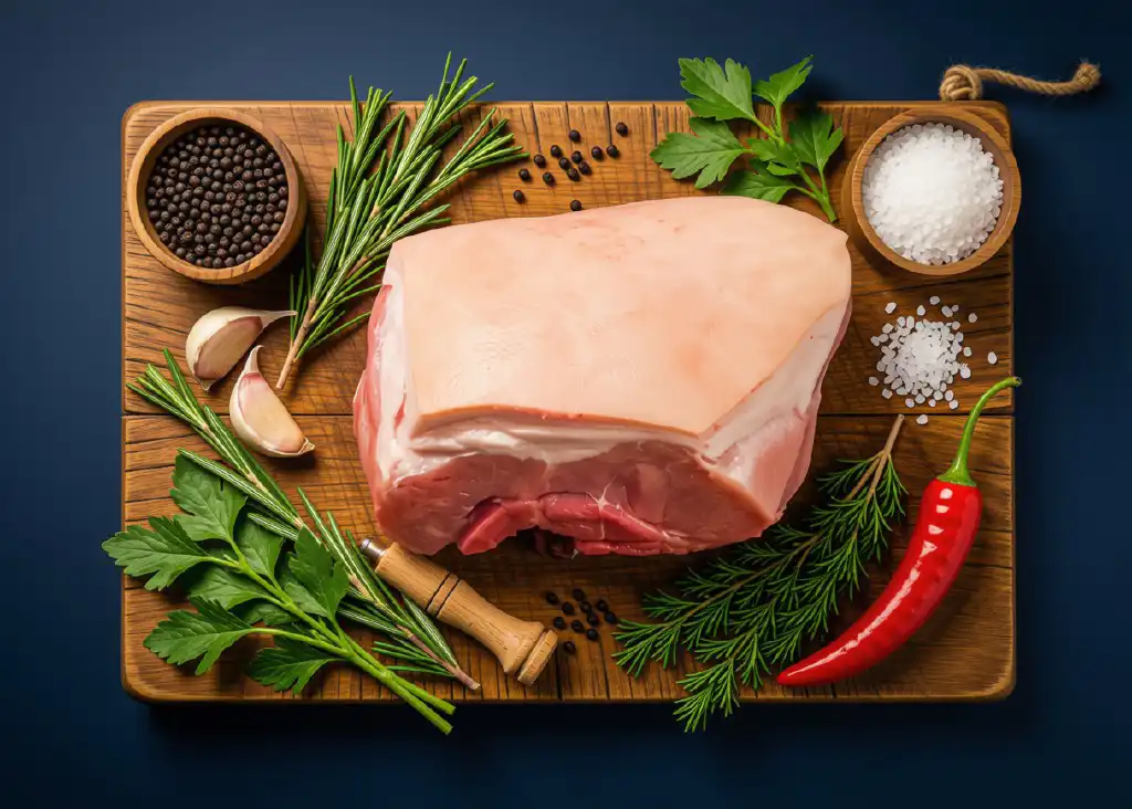 Schweinehüfte mit Schwarte