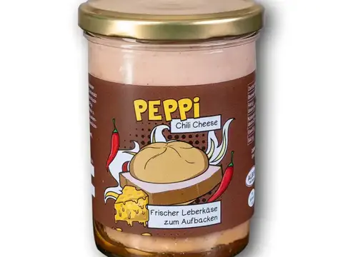 Peppi CHILI CHEESE - Leberkäse 390g im Glas