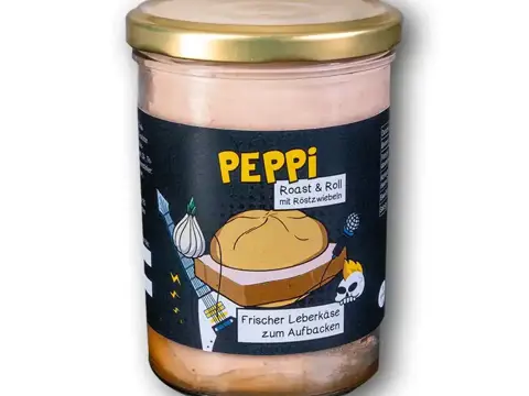 Peppi ROAST & ROLL - Leberkäse mit Röstzwieblen 390g im Glas