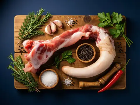 Schweineschwanz mit Knochen