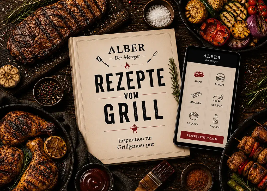 Kalbsrücken, Kalbslende vom Grill mit Kraeuterbutter